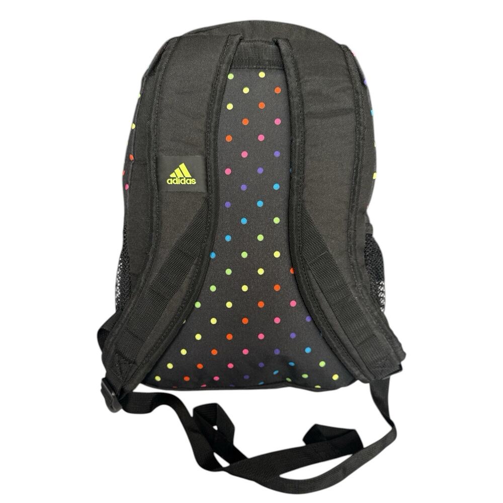 Adidas Dillon Backpack Polka Dot School Travel Black Pink Zippers Media Pockets - Picture 5 of 11